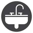Sink Faucet Basin Black Filled icon