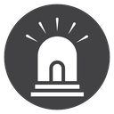 Siren Alarm Light Black Filled icon