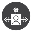 Skills Set Gears Person Black Filled icon