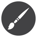 Slanted Paint Brush Black Filled icon