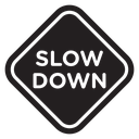 Slow down sign icon