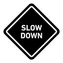 Slow down sign icon