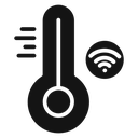 Smart temperature Black Filled icon