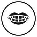 Smile with teeth Black Filled icon