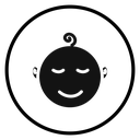 Smiling Baby Face Black Filled icon