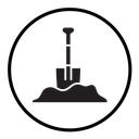 Snow and shovel icon