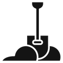 Snow and shovel Black Filled icon