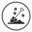 Snow and shovel icon