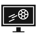 Soccer Live Match On TV Black Filled icon
