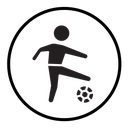 Soccer player with ball icon
