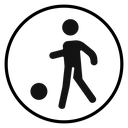 Soccer player with ball icon