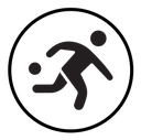 Soccer player with ball icon