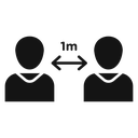 Social distancing Black Filled icon