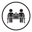 Social distancing sitting icon