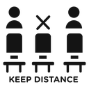 Social distancing sitting icon