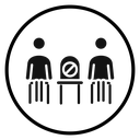 Social distancing sitting icon