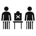 Social distancing sitting Black Filled icon