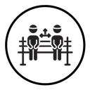 Social distancing sitting icon