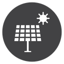 Solar Panel Sun Black Filled icon