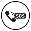 SOS Emergency Black Filled icon