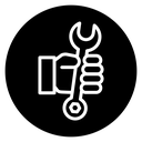 Spanner in hand icon