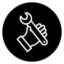Spanner in hand icon