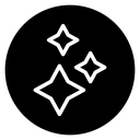 Sparkle Stars Black Filled icon