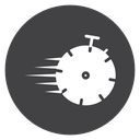 Speeding Stopwatch Black Filled icon