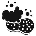 Sponge with foam icon