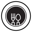 Spoon and fork Black Filled icon
