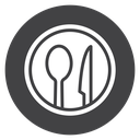 Spoon Knife Plate Black Filled icon