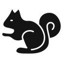 Squirrel Black Filled icon