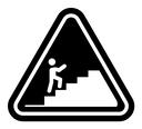 Caution stairway sign icon