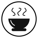 Steaming Soup Bowl Circle icon