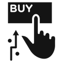 Stock buy Black Filled icon