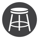 Stool Black Filled icon