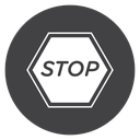 Stop Sign Hexagon Black Filled icon