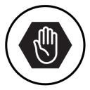 Stop sign with hand icon