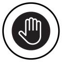 Stop sign with hand icon
