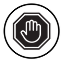 Stop sign with hand icon