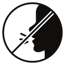 Stop talking sign icon