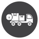 Stopwatch Delivery Truck Black Filled icon
