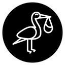 Stork with baby icon