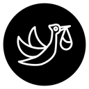 Stork with baby icon