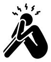 Stressed human icon