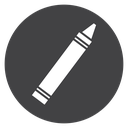 Striped Crayon Black Filled icon