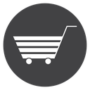 Striped Shopping Cart Black Filled icon