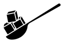 Sugar cubes spoon icon