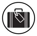 Suitcase travel tag icon