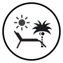 Summer Holiday Palm Lounger Black Filled icon